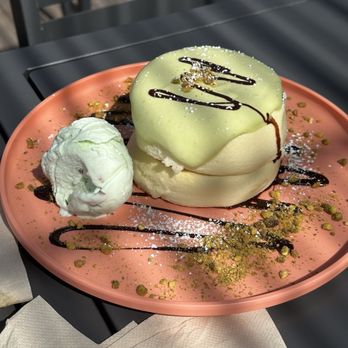 Burnt Crumbs - Souffl Pancakes - Weekly Special - Chocolate Pistachio - New American Near Me - Irvine, California