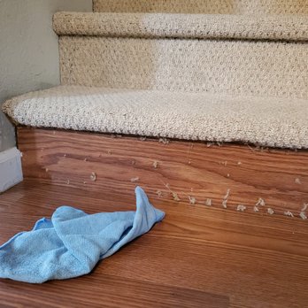 Empire Today - About 3 dozen staples from the previous installation that should have been covered with the new installation. Installer said he would return - Flooring Near Me Empire Today - About 3 dozen staples from the previous installation that should have been covered with the new installation. Installer said he would return - Flooring Near Me