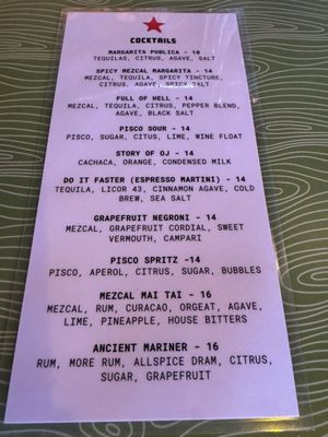Menu photo 2 Bar Publica Portland, ME