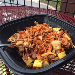 Farm Fresh Fast - Garden pasta (sweet potato) with chicken.