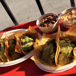 Two mushroom tacos, and four Asada