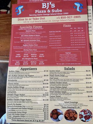 Menu photo 1 Bj's Pizza & Subs Eastpoint, FL Menu photo 1 Bj's Pizza & Subs Eastpoint, FL