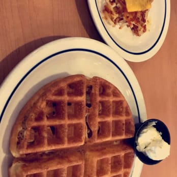 IHOP - Belgian Waffle w/ a side of hash browns covered in American cheese. - Breakfast & Brunch Near Me - Beckley, West Virginia IHOP - Belgian Waffle w/ a side of hash browns covered in American cheese. - Breakfast & Brunch Near Me - Beckley, West Virginia