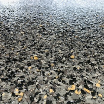 Viscous Epoxy Floors - Beautiful dark epoxy floor with gold flakes - Flooring Near Me