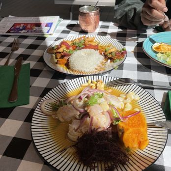 Amaru Gourmet - Ceviche chicken sautee and scallops. - Peruvian Near Me - Brattleboro, Vermont