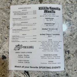 Sports Pub & Grill - Updated menu