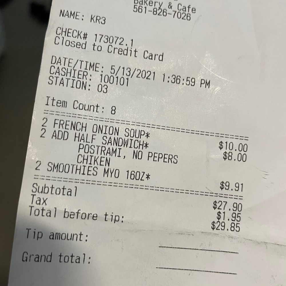 Lublu Bakery & Cafe - As you can see we paid for of of the half sandwiches - $4 up-charge each. - Bakeries Near Me - Boca Raton, Florida
