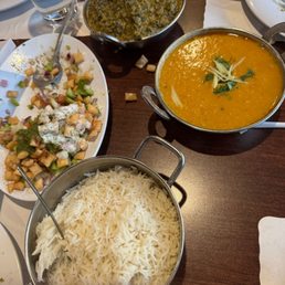 Paneer dishes + samosa chat Paneer dishes + samosa chat