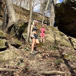 Hemlock Bluff Nature Preserve - Cliffs with limestone rock and we're actually very high up. You can't really tell me this picture. This is a beautiful place to visit.