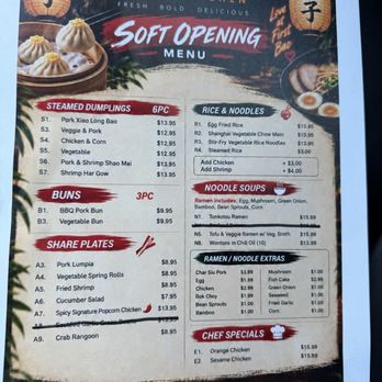 Baolicious - New simplified menu today 9/18/26.  Ramen still not available. - Pan Asian Near Me - Morgan Hill, California