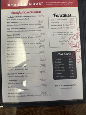Menu photo 1 Irma's Place Stockton, CA Menu photo 1 Irma's Place Stockton, CA