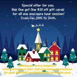 Tao Feet Spa - Special offer for you,
Buy One get One $10 off gift cards
for all one and more hour session!
From Dec.10th to 24th.