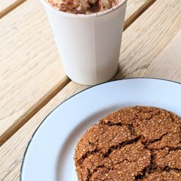 Ginger cookie and a hot cocoa.