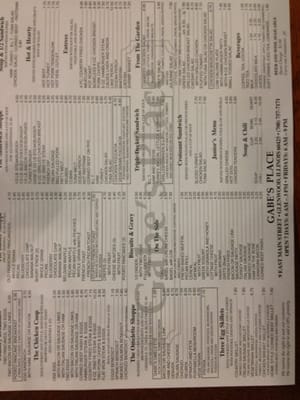 Menu photo 8 Gabe's Place Glenwood, IL