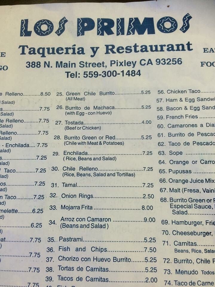 Los Primos — Mexican restaurant in Pixley