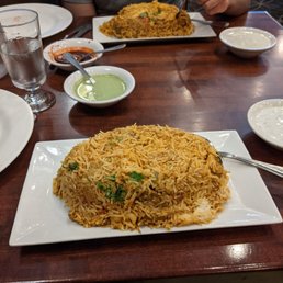 A heaping portion of chicken biryani! A heaping portion of chicken biryani!