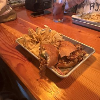 Laughing Dog Brewing - Pulled Pork Sandwich - Breweries Near Me - Ponderay, Idaho Laughing Dog Brewing - Pulled Pork Sandwich - Breweries Near Me - Ponderay, Idaho