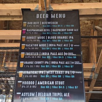 Left Coast Brewing - Beer menu #1 - Distilleries Near Me - Ontario, California