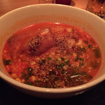 RAMEN-SAN - The kimchi fried chicken was excellent if you like spicy broth. - Ramen Near Me - Chicago, Illinois