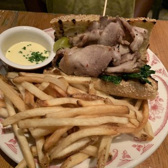 Barbuzzo - Roasted Pork Sandwich with Fries & Smoked Garlic Aioli (Photo Credit: Instagram @passionfortaste_) - Mediterranean Near Me - Philadelphia, Pennsylvania Barbuzzo - Roasted Pork Sandwich with Fries & Smoked Garlic Aioli (Photo Credit: Instagram @passionfortaste_) - Mediterranean Near Me - Philadelphia, Pennsylvania