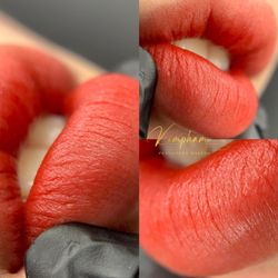 Kim Brows Studio - Lip resize and blushing 
Colors: Orange x Red 
Times: 2 Hours 
Technique: 7 Magnum