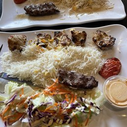 Chicken Kabob Plate and beef kabob plate