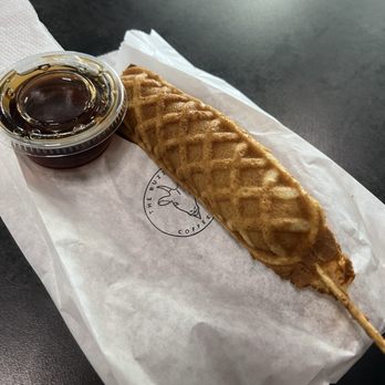 The Buzzed Goat Coffee - Protein waffle on a stick with sausage inside - Coffee & Tea Near Me - Tempe, Arizona The Buzzed Goat Coffee - Protein waffle on a stick with sausage inside - Coffee & Tea Near Me - Tempe, Arizona