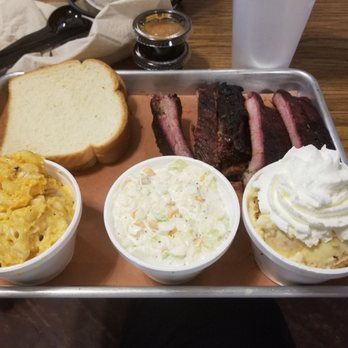 Butcher Paper BBQ - Ribs with smoked mac and cheese homemade slaw and banana pudding finisher - Barbeque Near Me - Opelika, Alabama