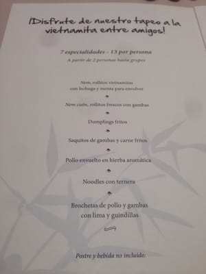 Menu photo 5 Kiu Nam Barcelona, B