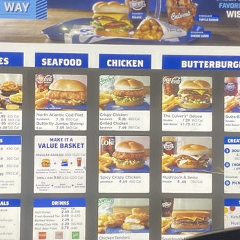Culver’s - Drive-thru menu 08/12/2024 - Fast Food Near Me - Tamarac, Florida