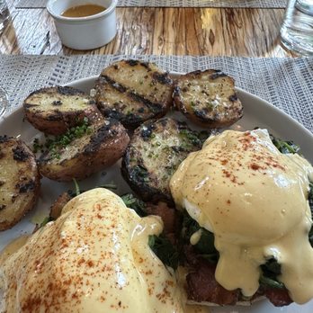 Mama Bird - Eggs Benedict with a side of really great potatoes. - Chicken Shop Near Me - Portland, Oregon Mama Bird - Eggs Benedict with a side of really great potatoes. - Chicken Shop Near Me - Portland, Oregon