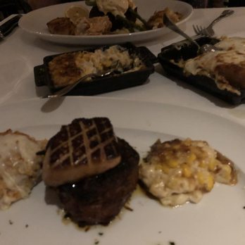 Steak 44 - Filet and foie grois, corn creme brûlée and chef maroni's potatoes, and filet Oscar with crab cakes and scallops - Steakhouses Near Me - Phoenix, Arizona Steak 44 - Filet and foie grois, corn creme brûlée and chef maroni's potatoes, and filet Oscar with crab cakes and scallops - Steakhouses Near Me - Phoenix, Arizona