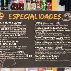 Specials Menu