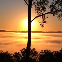 The General Butler Lodge - General Butler sunrise on foggy morning.