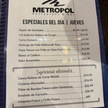Metropol - Menu - Puerto Rican Near Me - San Juan, Puerto Rico Metropol - Menu - Puerto Rican Near Me - San Juan, Puerto Rico