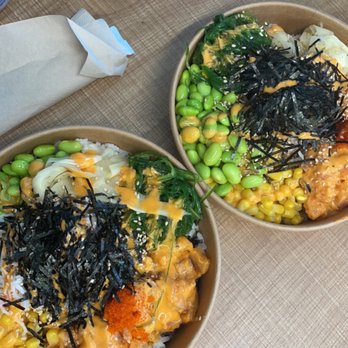 Steve's Poké Bar - mayo spice me up bowl (spicy salmon) - Poke Near Me - Vancouver, British Columbia