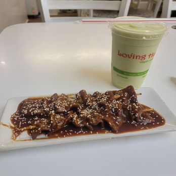 Loving Hut - BBQ Sticks and avocado smoothie - Vegetarian Near Me - Norcross, Georgia