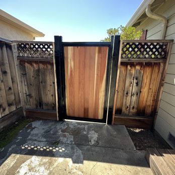 Better Fences - They used welding methods for hinges, an outside handle, gate frame and posts. Look-wise it's fine and it works. - Fences & Gates Near Me Better Fences - They used welding methods for hinges, an outside handle, gate frame and posts. Look-wise it's fine and it works. - Fences & Gates Near Me