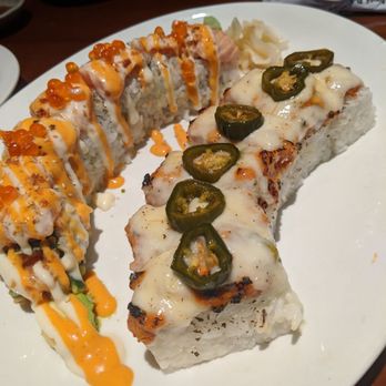 Sushi California - Salmon king on the left. Tuna battera on the right. Would reorder salmon king. Tuna battera not good. Don't order that one - Sushi Bars Near Me - Coquitlam, British Columbia