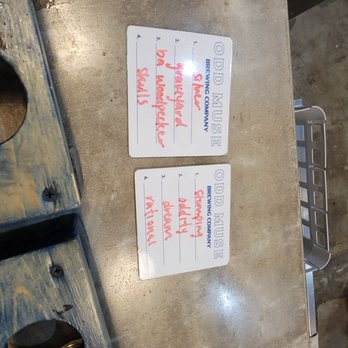 ODD Muse Brewing Company - My 2 flight cards on night 1. - Breweries Near Me - Farmer's Branch, Texas ODD Muse Brewing Company - My 2 flight cards on night 1. - Breweries Near Me - Farmer's Branch, Texas