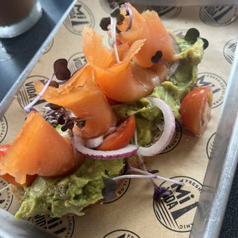 Mi Vida - Avocado Mash Toast with Salmon - Cafes Near Me - Tybee Island, Georgia Mi Vida - Avocado Mash Toast with Salmon - Cafes Near Me - Tybee Island, Georgia