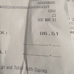 Tumbleweed Southwest Grill - $86 bill