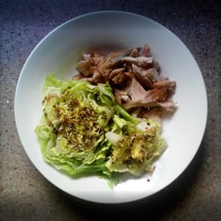 Mercadona - Another attempt to eat more healthfully: turkey slices, soy sauce, lettuce and balsamic vinegar. Ingredients from Mercadona :)