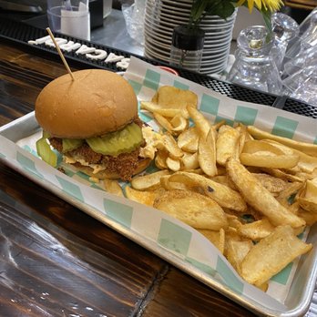 Axecade - Matilda chicken sandwich - Bars Near Me - Galveston, Texas Axecade - Matilda chicken sandwich - Bars Near Me - Galveston, Texas