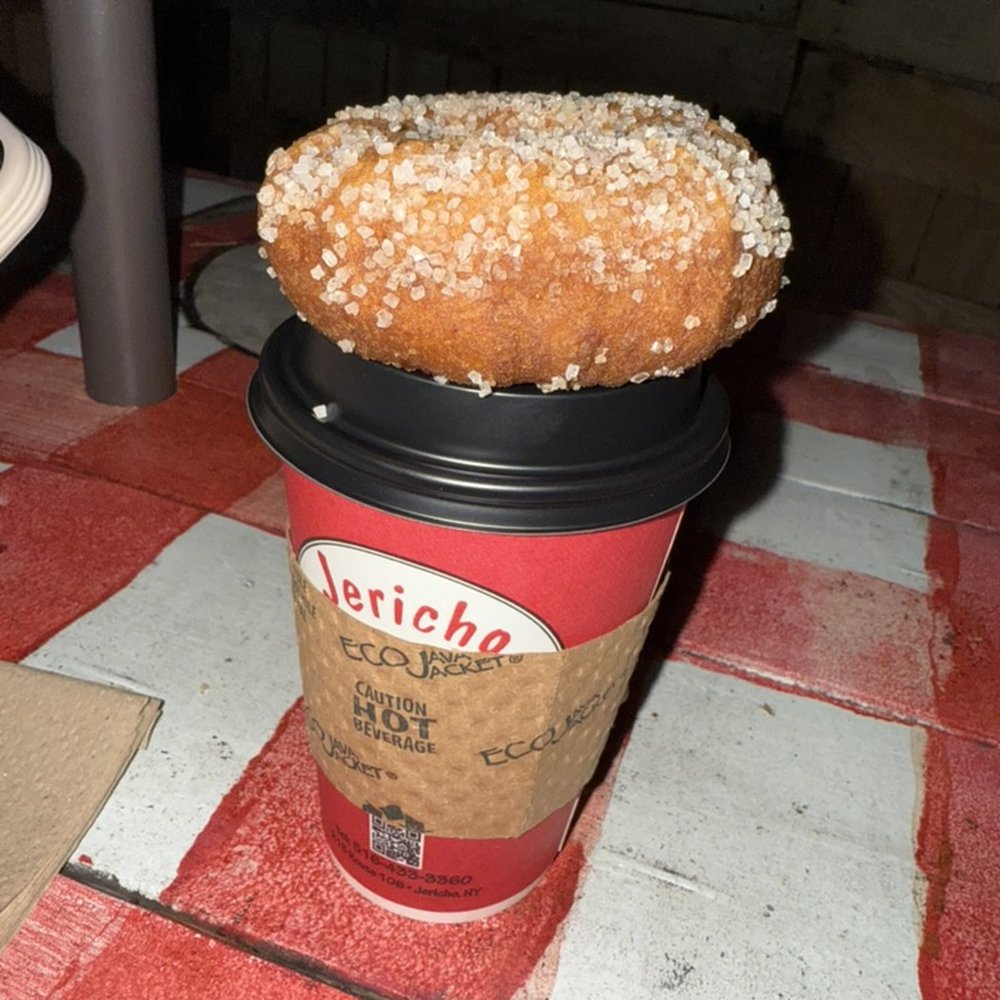 hot cider + cider donut