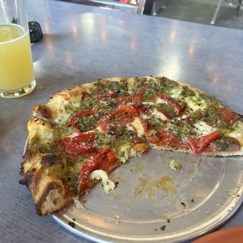 Rickety Cricket Brewing - Pepperoni and roasted red pepper thin crust pizza with bitchen sauce. Fantastic! - Pizza Near Me - Kingman, Arizona