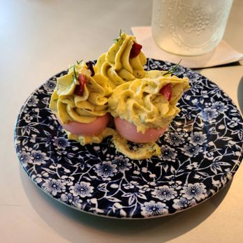 Root & Bone Indianapolis - Drunken Deviled Egg - interesting preparation & tasty. - American Near Me - Indianapolis, Indiana Root & Bone Indianapolis - Drunken Deviled Egg - interesting preparation & tasty. - American Near Me - Indianapolis, Indiana
