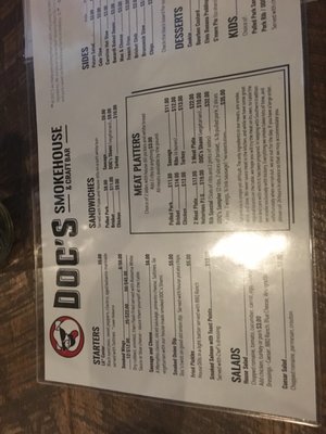 Menu photo 6 Doc's Smokehouse Dyer, IN