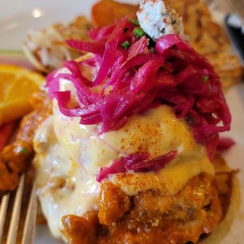 Jam Cafe on Beatty - Buffalo chicken Benny - Breakfast & Brunch Near Me - Vancouver, British Columbia