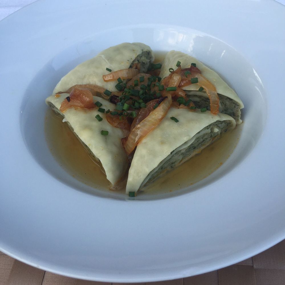 Rembrandt Stuben - Maultaschen with potatoe salad on the side - Swabian Near Me - Stuttgart, BW Rembrandt Stuben - Maultaschen with potatoe salad on the side - Swabian Near Me - Stuttgart, BW